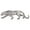 Silver Solid Leopard Animals 18" x 3" x 6", variant on 18" x 6" Gold Polystone Cubist Leopard Sculpture, by CosmoLiving by Cosmopolitan