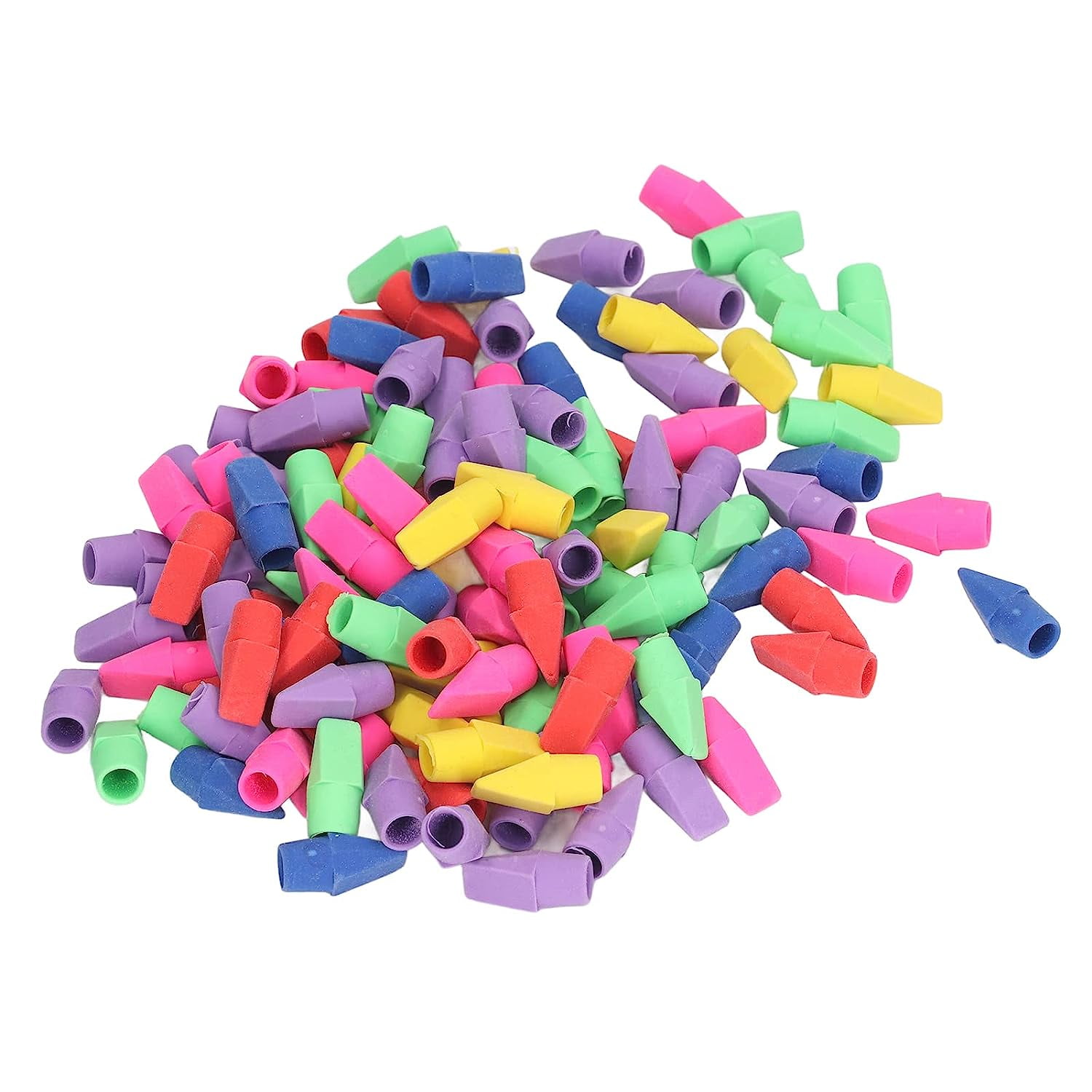 200PCS Pencil Top Eraser Pencil Cap Erasers Toppers Colors School Erasers Caps for Teachers