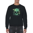 thumbnail image 2 of Floral Skull Grunge Art Men's Sweatshirt, 2 of 3