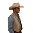 thumbnail image 5 of EOYWHK Cowboy Hat for Men Western Cowboy Wide Brim Hat with Braided Leather Band Felt Hat for Rodeo Party Costume Outdoor, Beige, 5 of 5
