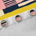 thumbnail image 3 of jejeloiu Abstract Geometric Striped Curtains Pack of 2 (42x84 Each),Retro Lines Pattern Curtains Blackout,Pink Orange Deepblue Bedroom Curtains For Girls Kids,Breathable Home Decor, 3 of 6