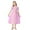 Pink, variant on Odeerbi Kids Girls Vintage Dress Renaissance Medieval Color Block Short Sleeve Princess Dress