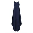 thumbnail image 6 of Womens Plus Size Spaghetti Strap Casual Solid Color Flowy Swing Dresses FZH, 6 of 11