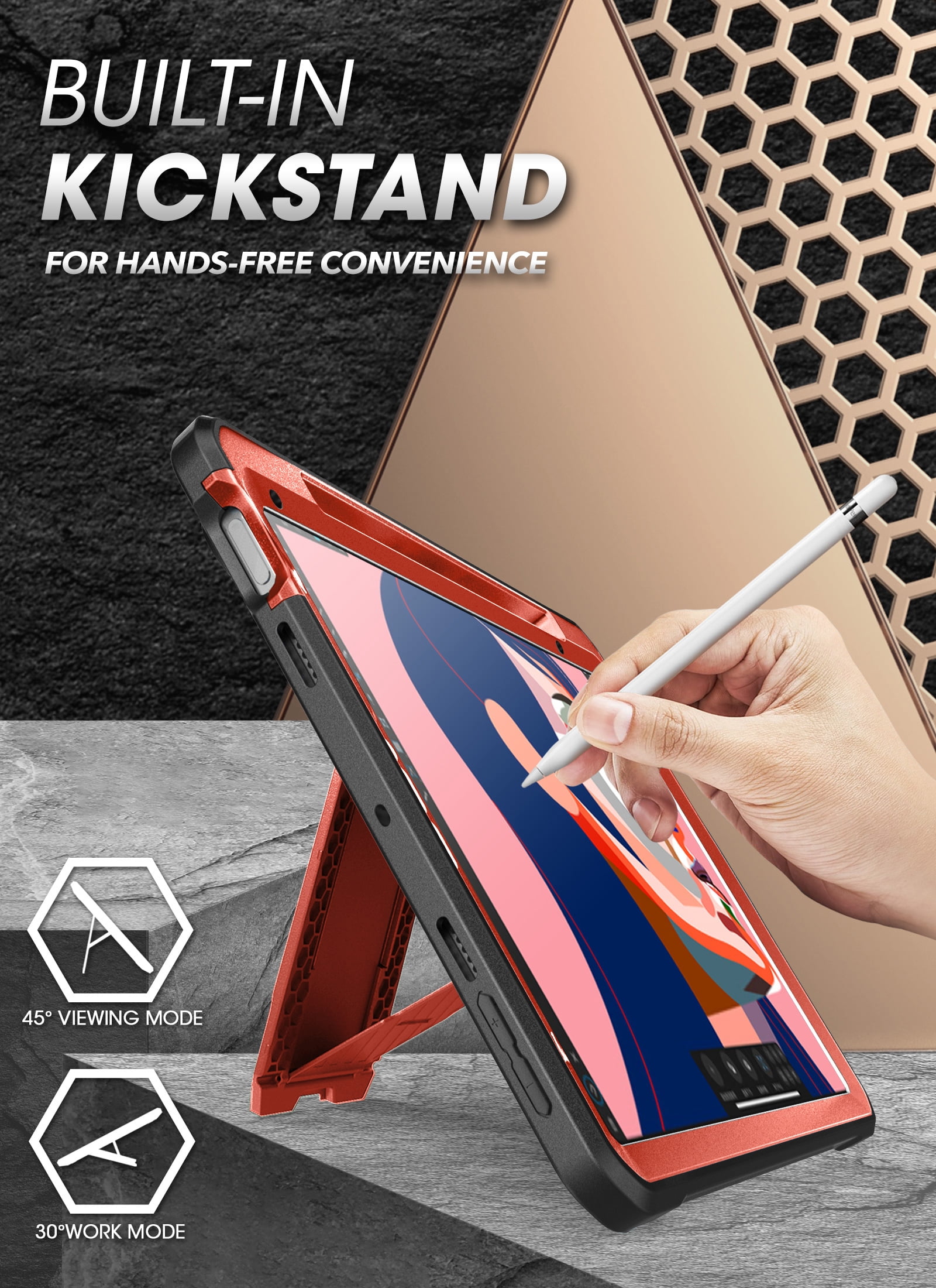 SupCase Unicorn Beetle Pro - Protective case for tablet - rugged - polycarbonate, thermoplastic polyurethane (TPU) - metallic red - 8.3" - for Apple iPad mini (6th generation)
