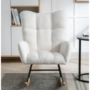 Clipeyh Indoor Internal iron frame structure+cushion board+sponge indoor Nursery, Living Room Rocking Chair, white