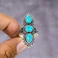 thumbnail image 2 of Natural Santa Rosa Turquoise Gemstone 925 Sterling Silver Ring Size 8, 2 of 4