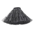 thumbnail image 2 of VBTAPA Petticoat Skirt for Women, Fluffy Knee Length Tulle Underskirt, Holiday Party Mini Skirts Dark Gray Free Size, 2 of 3