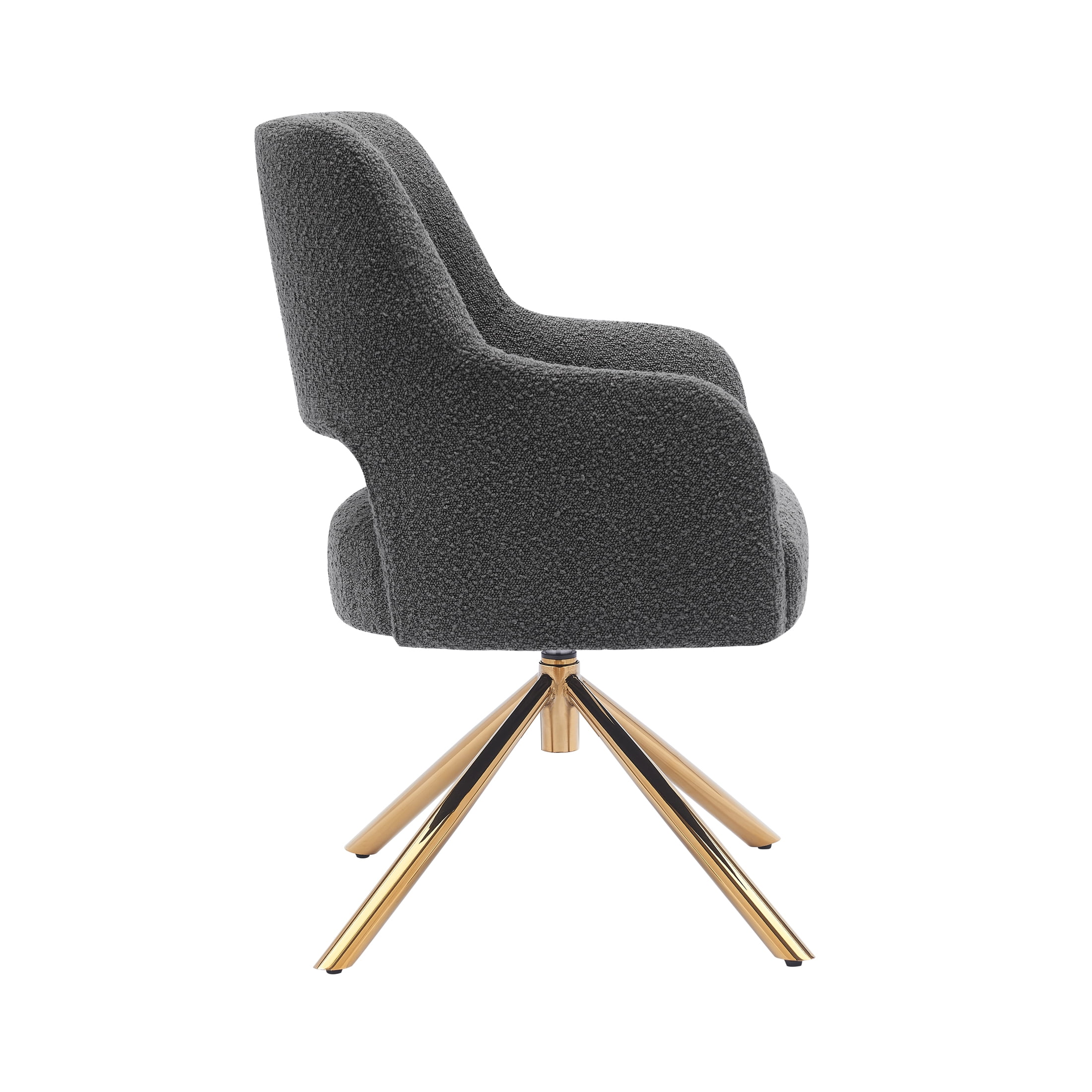 Mid-Century Modern Water and Stain Resistant Boucle Fabric Upholstered Swivel Accent Chair, Gray