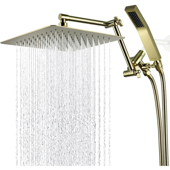 Combo de cabezal de ducha G-Promise Rainfall de 25 cm con rociador portátil
