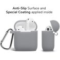 thumbnail image 2 of AirPods Case, IBAOLEA Silicone Protective Shockproof Case Cover Skins with Keychain Compatible with IBAOLEA AirPod 2 and 1, Navy Blue [Front LED Visible] Ash Grey, 2 of 6