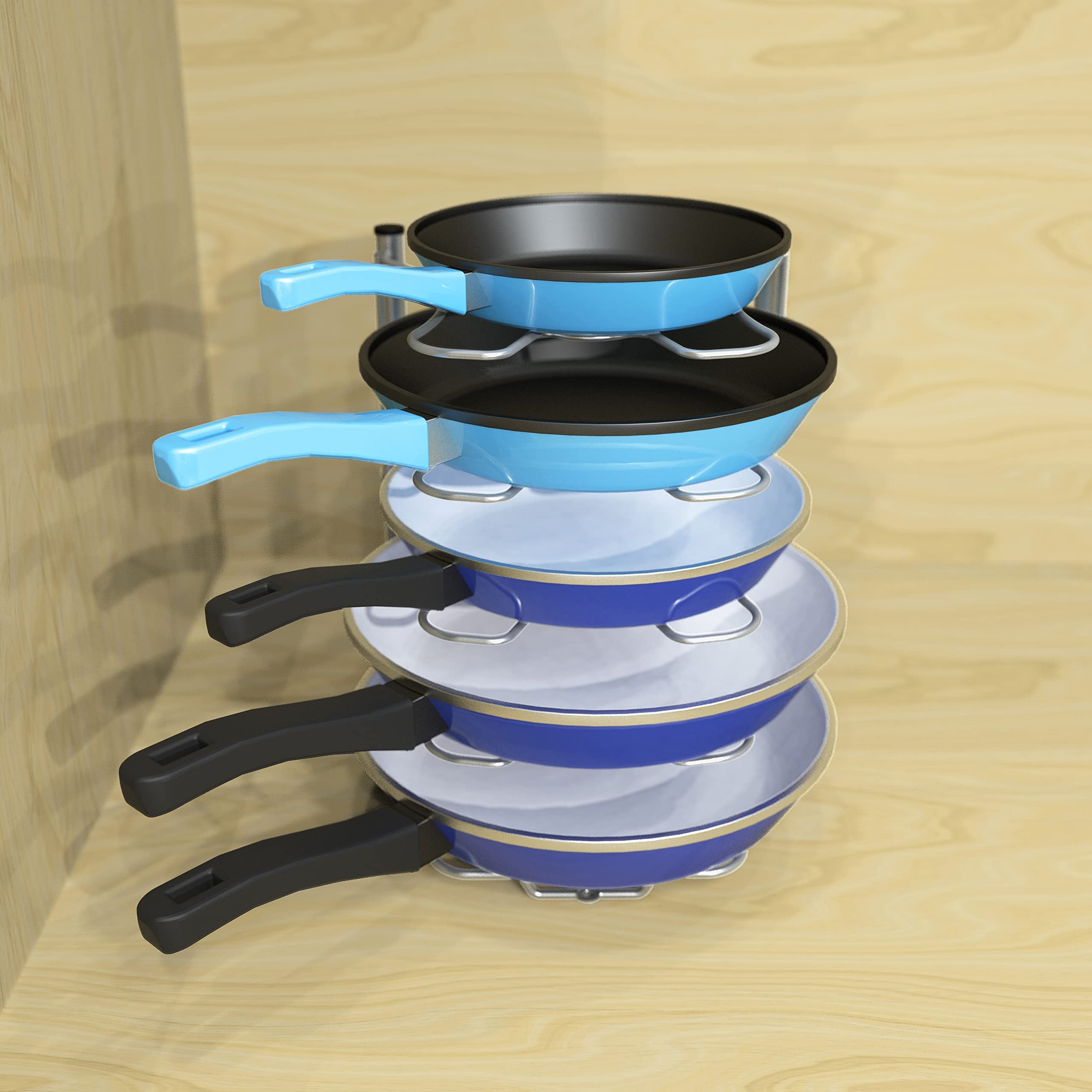 Simple Houseware Organizer Pull Out Under Cabinet Sliding Shelf for Kitchen,Bathroom, Pantry Pan and Pot Lid, Silver