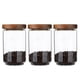 thumbnail image 1 of Juego de 3 Frascos de Vidrio Homtop con Tapa de Acacia de 750 ml, 1 of 9