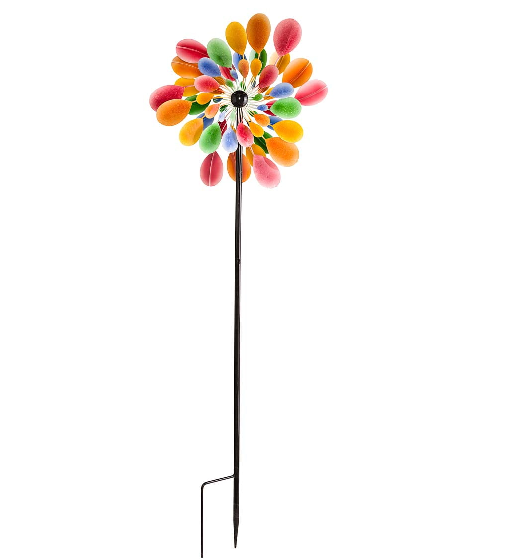 Colorful Confetti Paddle Garden Wind Spinner, 24.02" L x 5.31" W x 74.8