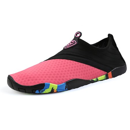 

HZEWLS Beach Shoes Anti-skid Wading Unisex Sneakers Breathable for Adult Women Men (Pink 8.5)