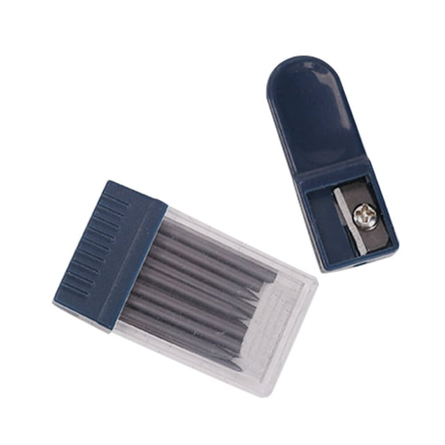 MesaSe 1 Set 2mm Compass Core Replacement Pencil Lead Stationery with Pencil Sharpener for Students Drafting Tools Compasses Tool