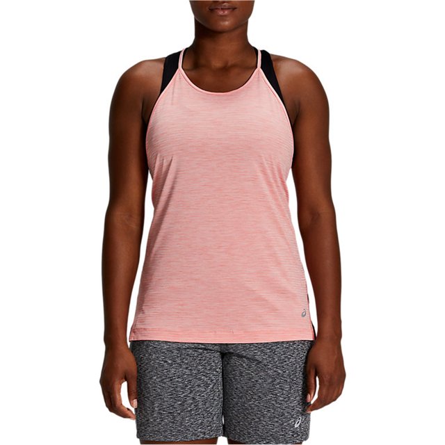 ASICS Womens Strappy Racerback Tank Top, Pink, Small