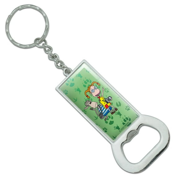 Wild Thornberrys Eliza & Darwin Footprints Keychain Rectangle Chrome Plated Metal Bottle Cap Opener