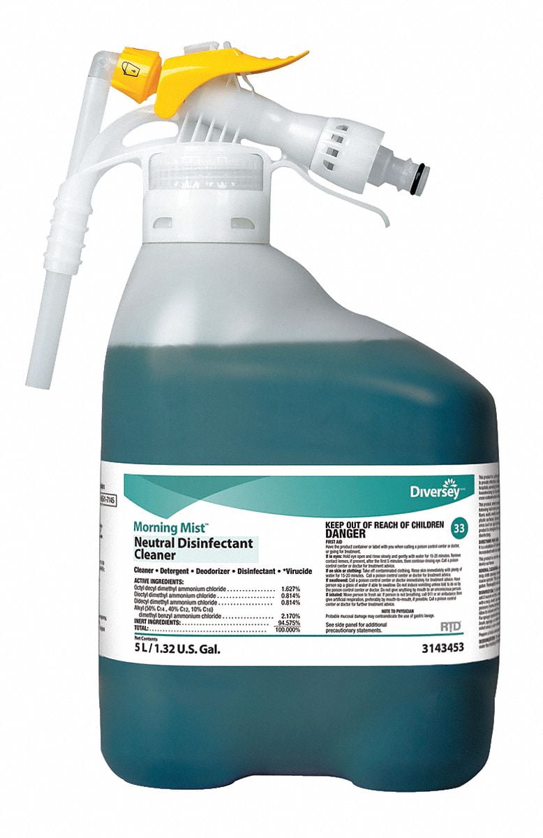 Diversey Disinfectant Cleaner For Use With RTD Chemical Dispenser, 1 EA