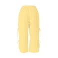 thumbnail image 7 of ThriftyPlait Womens Plus Size Baggy Pants Cotton Ruched Casual Flowy Pants Loose Fit High Rise Pants Drawstring Wide Leg Elastic Waist Trousers, 7 of 7