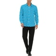 thumbnail image 2 of INSPIRE CHIC Chemise pour Homme Motif à Pois Col en Pointe Manches Longues Chemise Boutonnée 42 Bleu, 2 of 6