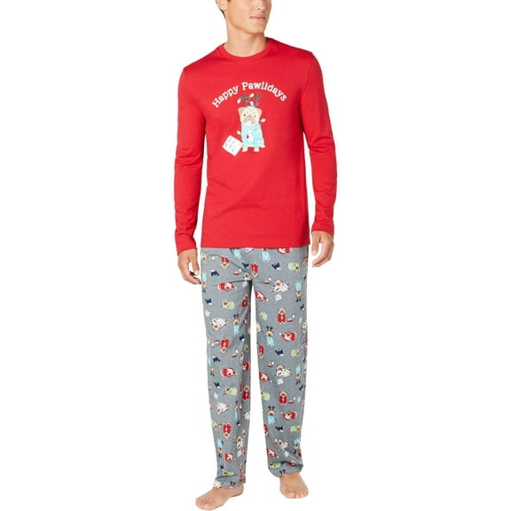 Family PJs Mens Christmas Holiday Pajama Sets Red XL
