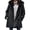 Black, variant on Women's Denim Jacket Sherpa Fleece Lined Hooded Toggle Button Long Sleeve Mid Length Warm Winter Jean Coat Warm Casual Y2K Streetwear Outerwear Light Blue