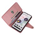 thumbnail image 4 of Allytech Google Pixel 7 Pro Wallet Case with Zipper Pocket, Luxury PU Leather Flip Cover with Card Slots & Wrist Strap, Shockproof Kickstand Magnetic Buckle Protective Case for Women Men, Rosegold, 4 of 15