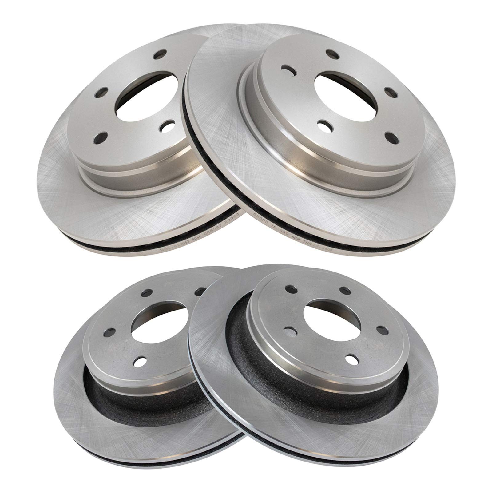TRQ Front & Rear Brake Rotors Set Fits Select 2007-2009 Chrysler Aspen 2004-2009 Dodge Durango 2002-2010 Ram 1500 2011-2018 Ram 1500 2019-2022 1500 Classic