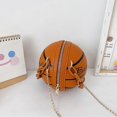 thumbnail image 4 of Bolso de mano redondo de piel sintética con diseño de baloncesto, de gran capacidad, multifuncional, para ir de compras, viajar, de mano, color negro, 4 of 5