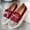 Red, variant on Tawop Women Shoes Slip On Casual Flat Womans Shoes Bowknot Rhinestone