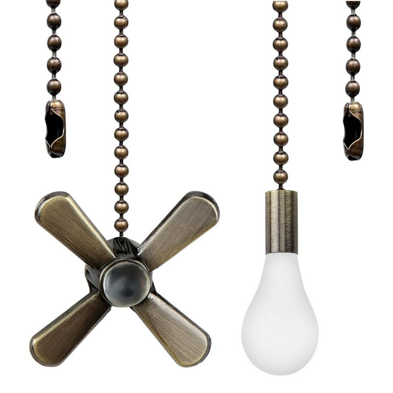 4 Pieces Ceiling Fan Pull Chain Extender / Extension Bronze Pendant 12 inch Chain Ornament with Ball Fan Chain Connector (Black Copper)