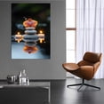 thumbnail image 5 of Mudket Framed Canvas Wall Art, White Orchid Candles Zen Stones Wall Decor, Elegant Calming Spa Floral Waterproof Art Prints for Bathroom Bedroom Living Room Home Decor - 12"L x 8"W, 5 of 9
