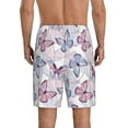 thumbnail image 3 of Fotbe Butterflies in Pastel Pajama Shorts for Men, Men's Pajama Bottoms, Sleepwear,Short Pajama Pants-Small, 3 of 9