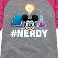 thumbnail image 3 of Disney Emoji - Nerdy Mickey - Toddler And Youth Girls Raglan Graphic T-Shirt, 3 of 5
