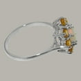 thumbnail image 4 of LBG British Made Classic Solid 14k White Gold Natural Opal & Citrine Womens Anniversary Ring - 33 size options - Size 5.25, 4 of 6
