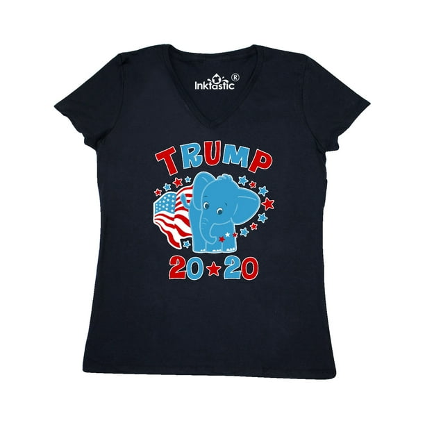 INKtastic - Baby Elephant Trump 2020 Women's V-Neck T-Shirt - Walmart