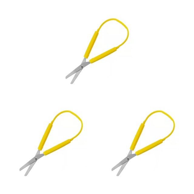 Guardoinrt Safety Sturdy Elastic Stationery Scissors Multi-functional Self-Opening Office Paper Shear Teens Students Yellow 3Set
