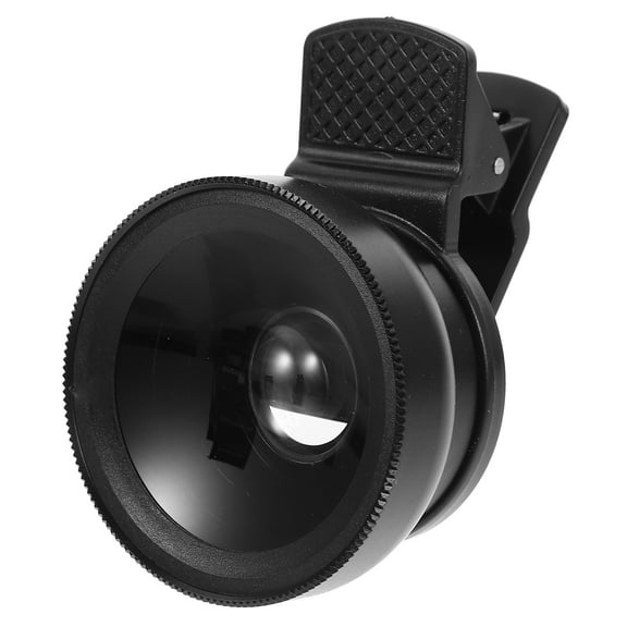 UEETEK Phone Camera Lens Wide Angle and Macro Clip on Lens with Clamp for Smartphones in Black