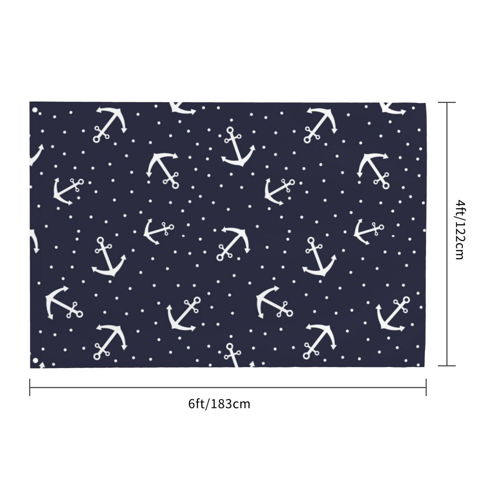 Vsdgher Anchor Print Outdoor Decorative Flag 4x6ft, Suitable for outdoor decoration, can be hung indoors, on outdoor lawns, balconies, parties