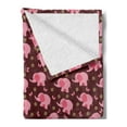 thumbnail image 2 of Animal Cartoon Soft Flannel Fleece Throw Blanket, Babyand Butterflies Flowers Animal Composition, Cozy Plush for Indoor and Outdoor Use, 60" x 80", Pale Pink Burgundy, by Ambesonne, 2 of 5