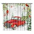 thumbnail image 3 of Fashnice Christmas Thermal Insulated Blackout Curtain Grommet Room Darkening Curtain Blackout Window Treatments Eyelet Ring Top Window Drapes Red White W:52''x H:63'' *2Pcs, 3 of 3