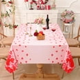 thumbnail image 4 of shiyou-Valentine's Tablecloth Square 55x55 Inch, Falling Love Heart Table Cloth, Pink Red Heart Tablecloths, Waterproof Spillproof Tablecloth for Valentines Wedding Dinner Party Decoration, 4 of 4