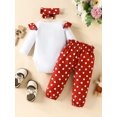 thumbnail image 3 of Canis Long Sleeve Romper and Pants Set with Dot Print for Newborns, 3 of 9