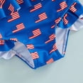 thumbnail image 5 of uikmnh Toddler Girl Patriotic One-Piece Swimsuit Ruffle Star Print Bow Sleeveless Independence Day Bathing Suit Color:Blue1,Size:2-3 Years, 5 of 6