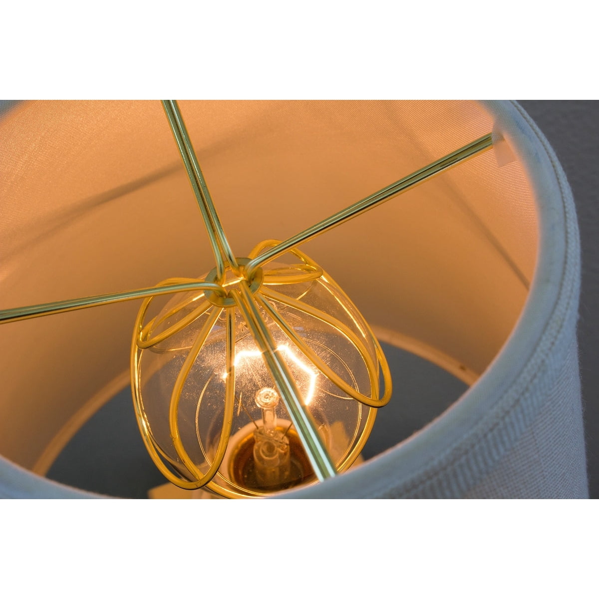 5x8x7 Empire Linen Edison Clip-On Lamp Shade Light Oatmeal Linen Fabric