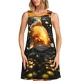 thumbnail image 1 of Balery Golden Koi And Treasure Vestidos de verano para mujer con estampado: vestido holgado sin mangas, vestido playero informal y cómodo para días calurosos., 1 of 7