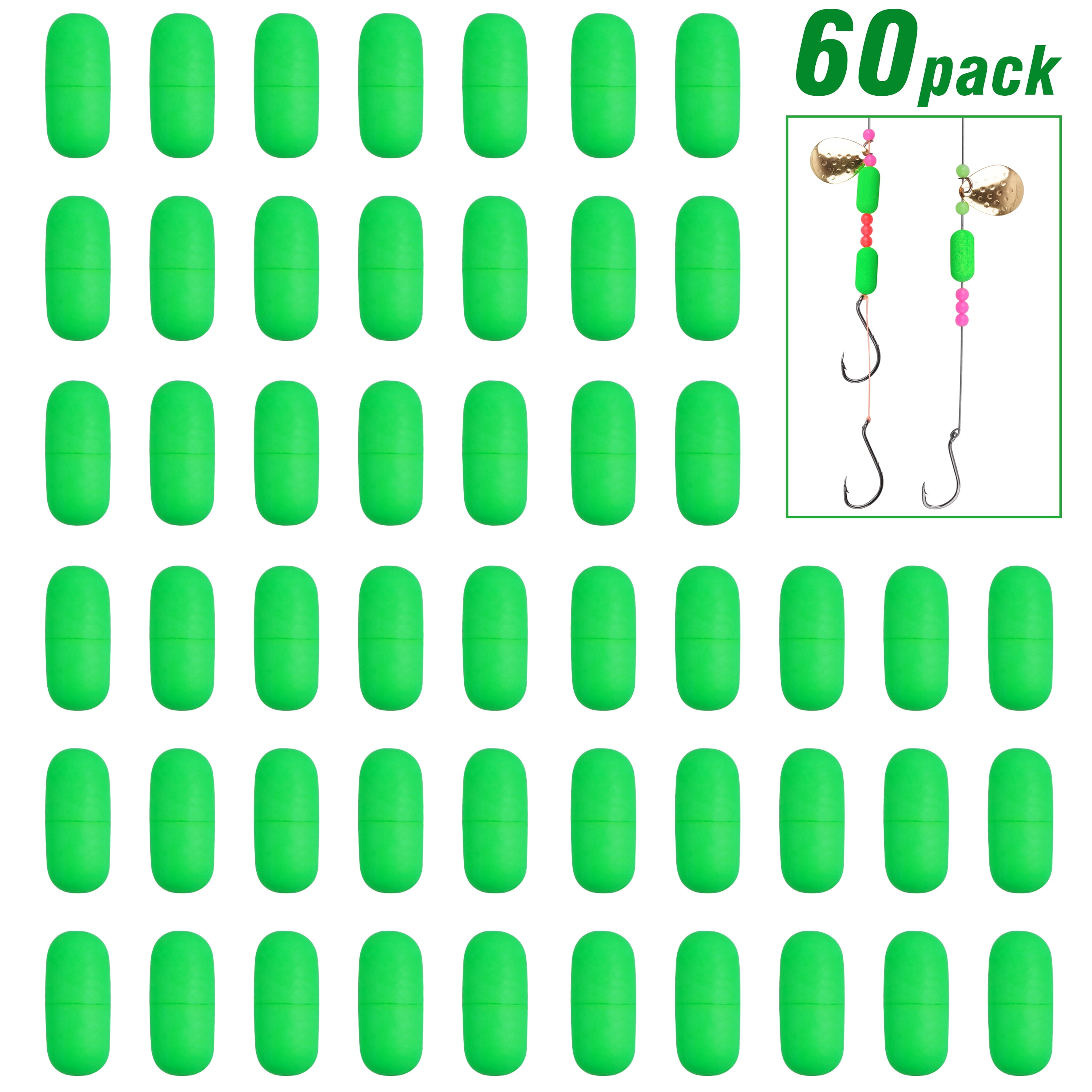 Pompano Foam Floats Fishing Rig Floats 60 Pack Pompano Rig Floats