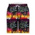 thumbnail image 4 of lkfuzj Mens Summer Sweat Shorts Fashion Hawaiian Leaf Print Casual Elastic Waist Drawstring Loose Fit Beach Lounge Athletic Trousers with Pockets, 4 of 4