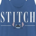 thumbnail image 2 of Women's Lilo & Stitch White Script Face Racerback Tank Top Royal Blue Heather Small, 2 of 4