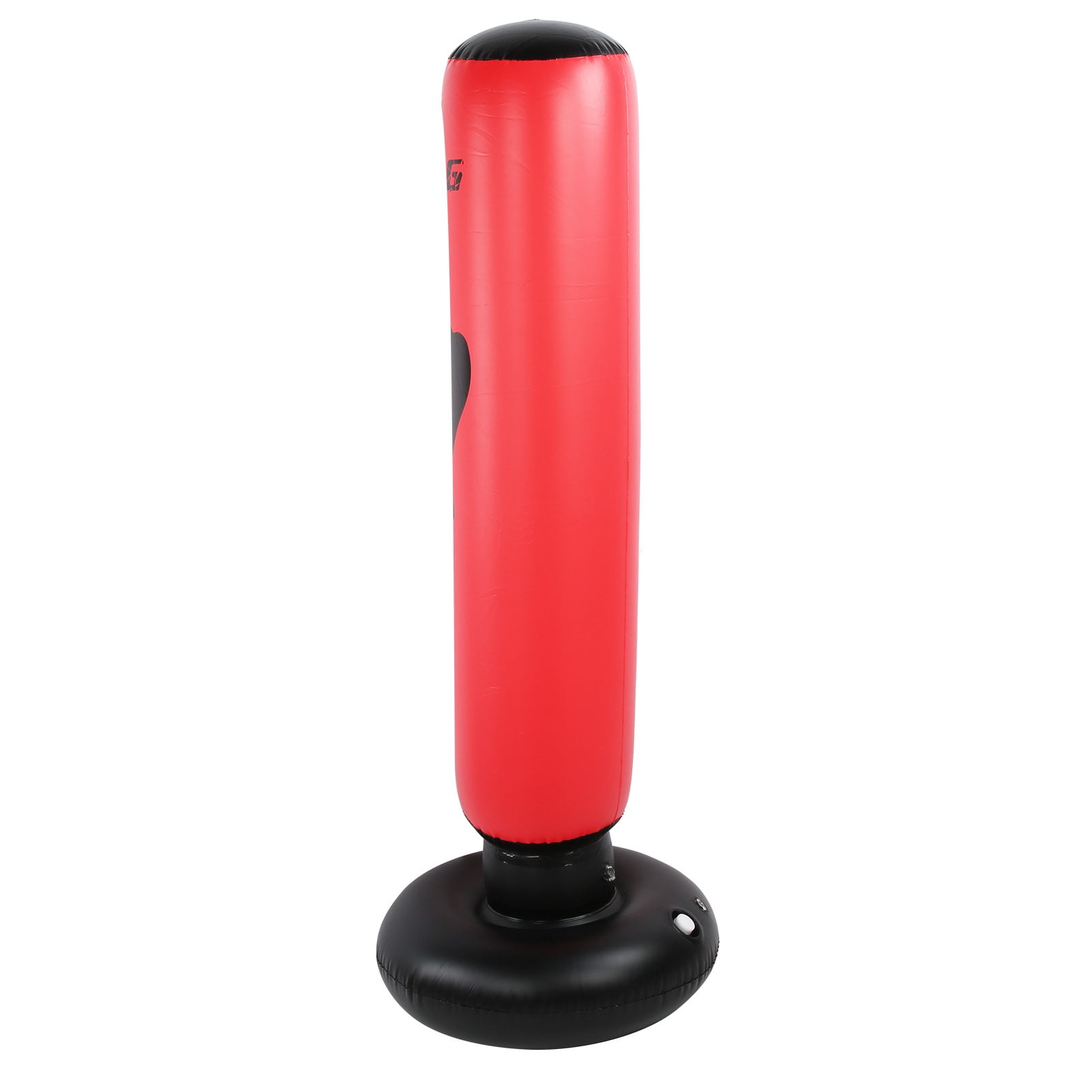 Rupoun PVC Inflatable Strike Column Stand Tumbler Boxing Obstacle Tool, Punching Bag for Strength Training, Adult and Kids Freestanding Heavy Bag, Portable Fitness Kickboxing Equipment, Black